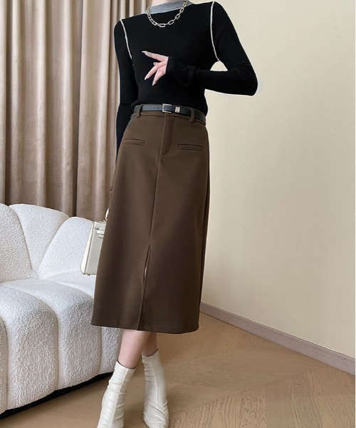 ニット セーター クルーネック バイカラー レディース : ZOZOTOWN