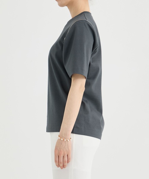 tシャツ 「CINOH/チノ」別注 REFINA ZIP T-SHIRT/リフィナコットンショルダージップTシャツ レディース CINOH tシャツ 「CINOH/チノ」別注 REFINA ZIP T-SHIRT/リフィナ