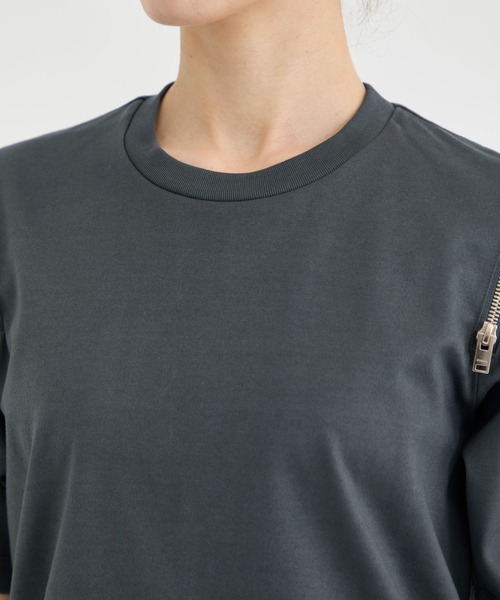 tシャツ 「CINOH/チノ」別注 REFINA ZIP T-SHIRT/リフィナコットンショルダージップTシャツ レディース CINOH tシャツ 「CINOH/チノ」別注 REFINA ZIP T-SHIRT/リフィナ