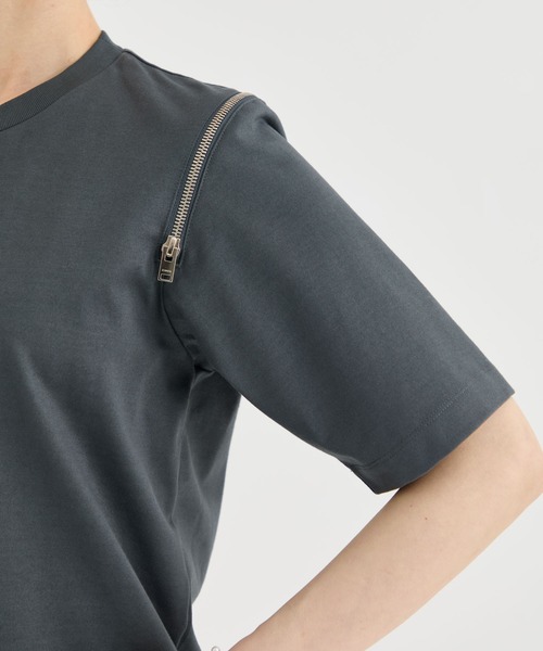 tシャツ 「CINOH/チノ」別注 REFINA ZIP T-SHIRT/リフィナコットンショルダージップTシャツ レディース CINOH tシャツ 「CINOH/チノ」別注 REFINA ZIP T-SHIRT/リフィナ