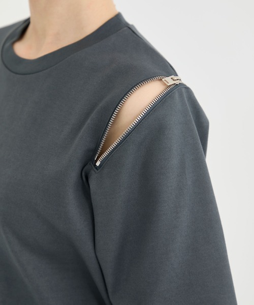 tシャツ 「CINOH/チノ」別注 REFINA ZIP T-SHIRT/リフィナコットンショルダージップTシャツ レディース CINOH tシャツ 「CINOH/チノ」別注 REFINA ZIP T-SHIRT/リフィナ