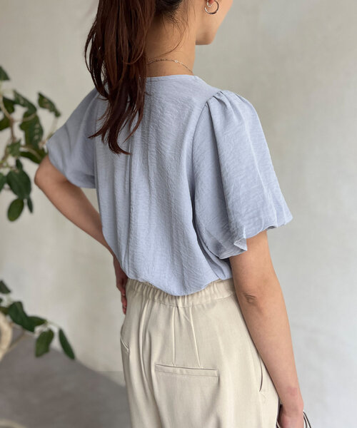 Chez toi ブラウス シャツ 胸元フリルチュニックブラウス