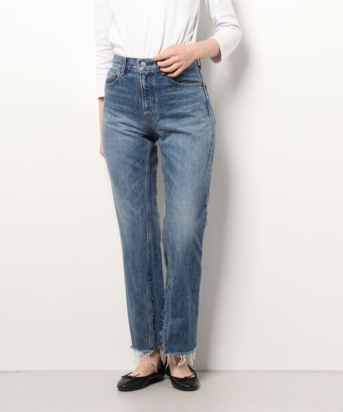 Ungrid」 加工ブーツカットデニムパンツ 26inch ブルー 