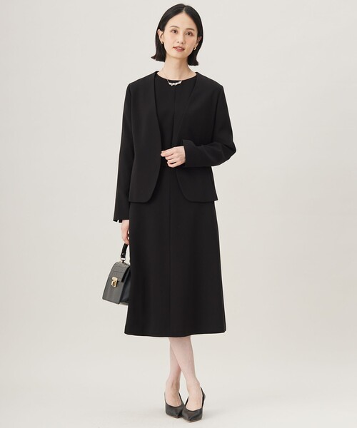 自由区 ジャケット ノーカラージャケット トリアセダブルクロスノー