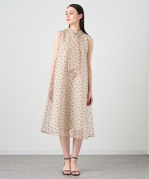 ANAYI（アナイ） ワンピース シアーオーガンジーボウタイワンピース