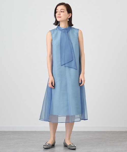 こぐふま　　　　　　　　　 ANAYI　オーガンジーワンピース ANAYI（アナイ） ワンピース シアーオーガンジーボウタイワンピース