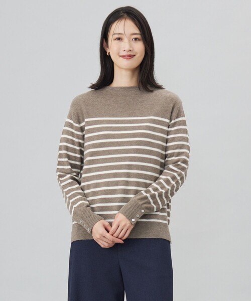 ニット セーター 「洗える」SOFT TOUCH WOOL 立ち襟 ボーダー ニット レディース 洗える】SOFT TOUCH WOOL 立ち襟 ボーダー ニット / J.PRESS