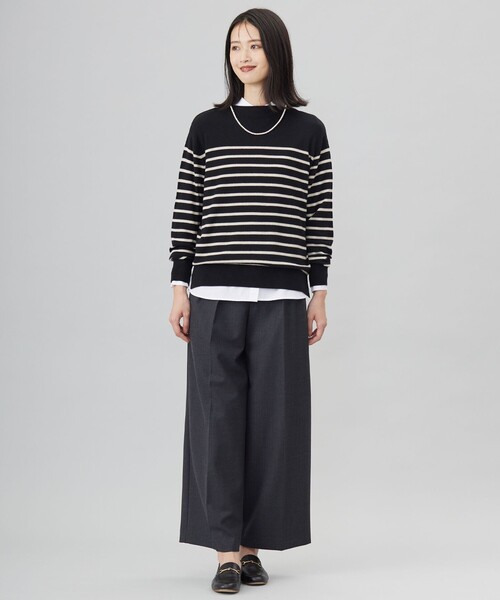 ニット セーター 「洗える」SOFT TOUCH WOOL 立ち襟 ボーダー ニット レディース 洗える】SOFT TOUCH WOOL 立ち襟 ボーダー ニット / J.PRESS
