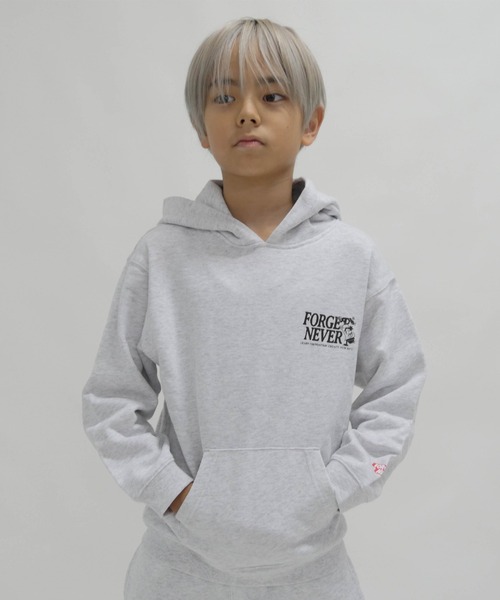 パーカー　子供服 X-girl Stages tシャツ エンボスロゴショート丈ジップパーカー