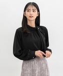 ブラウス シャツ アシメボウタイブラウス レディースの詳細画像4