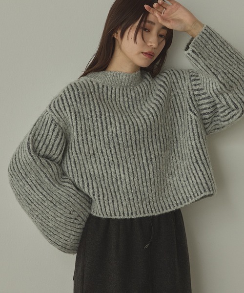 激レア00s イタリア Stone  ショート丈 セーター ニット hunch（ハンチ） ニット セーター 「WEB限定/別注」ジャガードショート