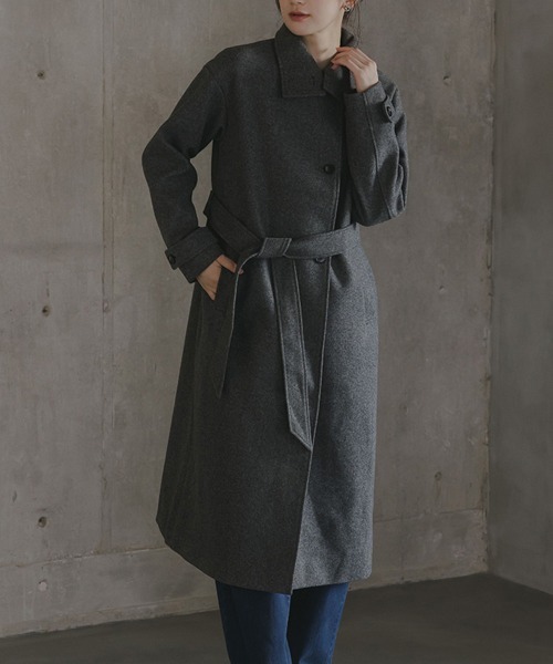 slattgir（スラットジール） ステンカラーコート コート 高身長 ニット