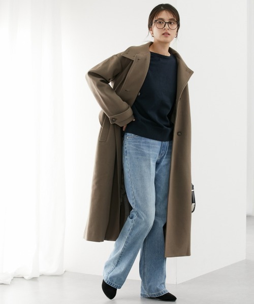 slattgir（スラットジール） ステンカラーコート コート 高身長 ニット