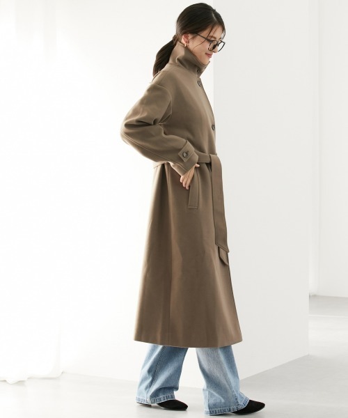 nest Robe オーバーサイズ　ロングコート　カーキブラウン　XL相当 nest Robe オーバーサイズロングコートカーキブラウンXL相当