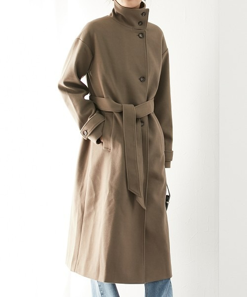 slattgir（スラットジール） ステンカラーコート コート 高身長 ニット