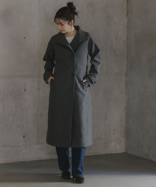 slattgir（スラットジール） ステンカラーコート コート 高身長 ニット