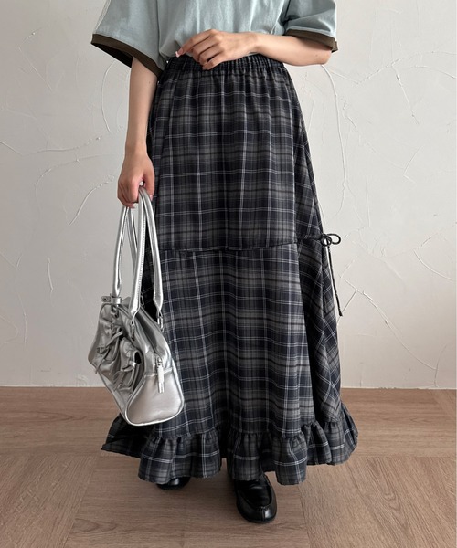 フリル付き黒スカート　sy32 フリル付き黒スカート sy32 フリル付き黒スカート sy32 - メルカリ