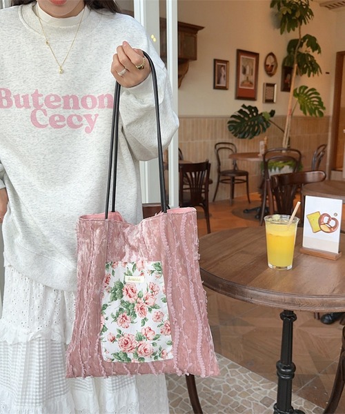 aimoha（アイモハ） トートバッグ レース刺繍ポケットトートバッグ