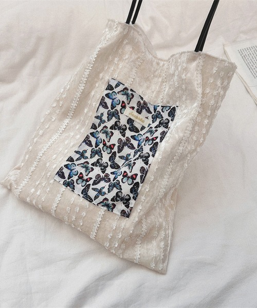 aimoha（アイモハ） トートバッグ レース刺繍ポケットトートバッグ
