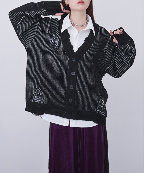 Ellno Loset（エルノロゼット） カーディガン ショルダージップ