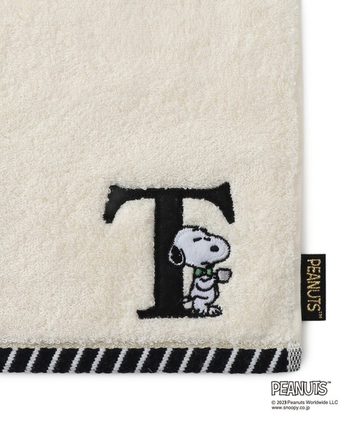 PEANUTS ハンカチ スヌーピーふわふわイニシャルミニタオル レディース 