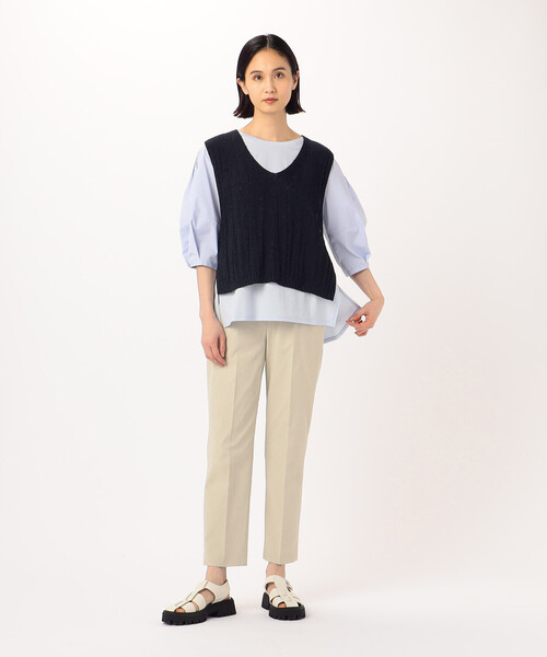 Gabardine K.T（ギャバジンK.T） ベスト ジレ 「前後2WAY」よろけ縞