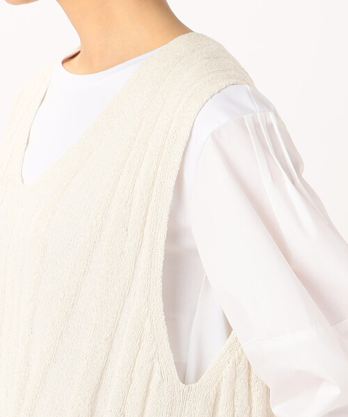 Gabardine K.T（ギャバジンK.T） ベスト ジレ 「前後2WAY」よろけ縞