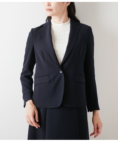 ☆大きいサイズ・25号☆ニューヨーカー　ウォッシャブルテーラードジャケット　毛混 NEWYORKER（ニューヨーカー） ジャケット テーラードジャケット