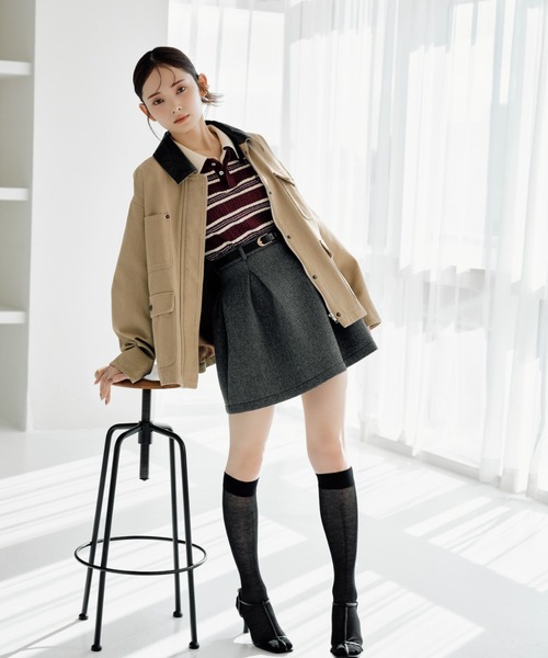 SNIDEL ニット セーター ワンポイントレイヤードポロニットプル