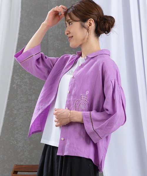 【 セール 30％OFF 】 麻100％エンブロイダリーブラウス 売れ筋商品|||スタジオピッコーネ レディース STUDIO PICONE｜麻100%エンブロイダリーブラウス | Rakuten