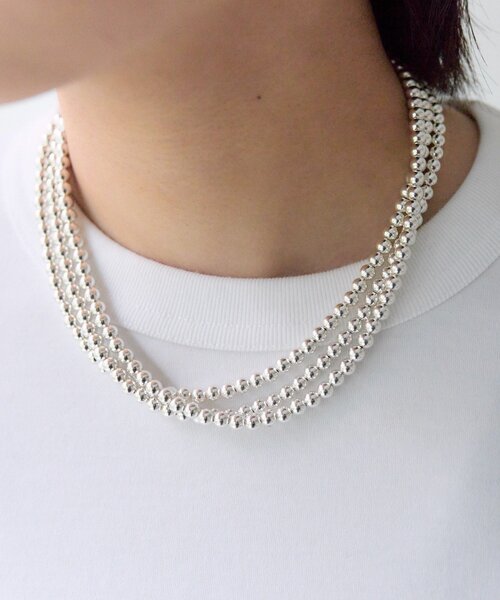 ナバホパール　シルバー　ネックレス5mm×125cm【イアパピヨネ】 ナバホパール シルバー ネックレス5mm×125cm【イアパピヨネ