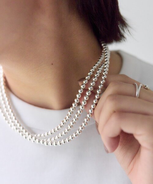 ナバホパール　シルバー　ネックレス5mm×125cm【イアパピヨネ】 ナバホパール シルバー ネックレス5mm×125cm【イアパピヨネ