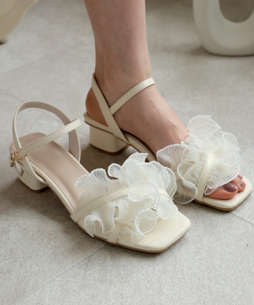 VIVIAN（ヴィヴィアン） サンダル シアークロスフリルスクエアトゥ