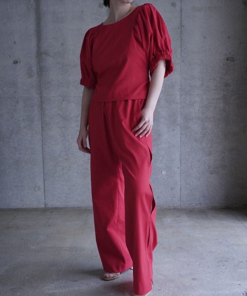 ワイドパンツ パンツ SIDE SLIT PANTS レディースの画像
