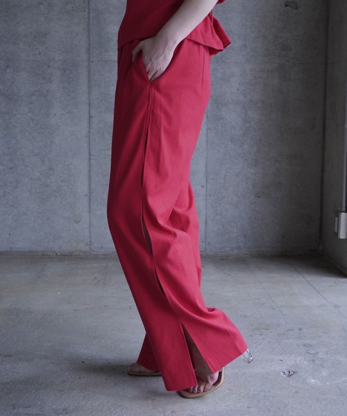 ワイドパンツ パンツ SIDE SLIT PANTS レディースの画像
