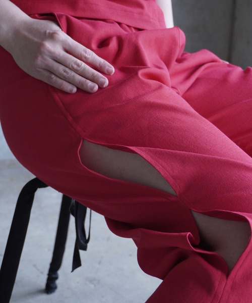 ワイドパンツ パンツ SIDE SLIT PANTS レディースの画像
