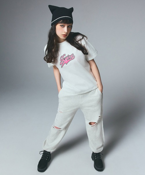 X-girl ダメージスウェットパンツ X-girl（エックスガール） スウェットパンツ ジャージ DISTRESSED