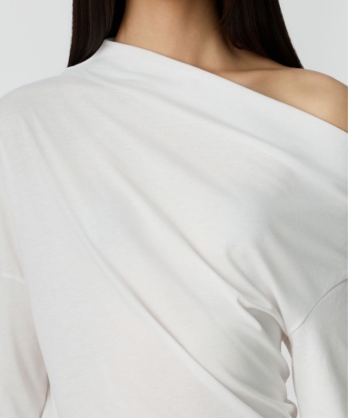 tシャツ Studio Doe Sloping Neck Shoulder Shape Top レディース Studio Doe tシャツ Sloping Neck Shoulder Shape Top
