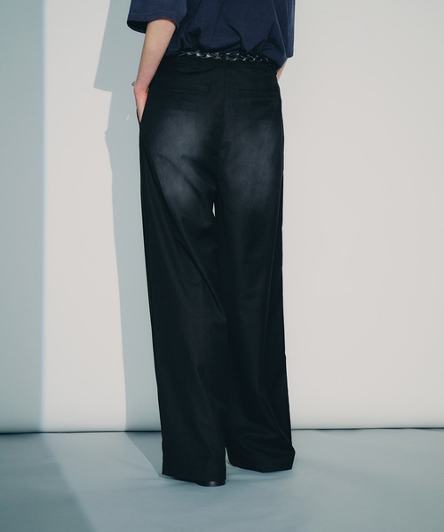 selle glant クロスタックワイドスラックスパンツ ブラック L CROSS TUCK WIDE SLACKS PANTS/クロスタックワイドスラックス