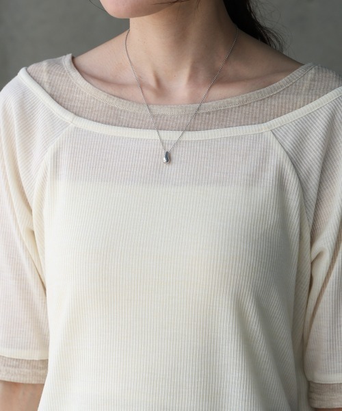 tシャツ レイヤード風オフショルカットトップス レディース WILLSELECTION｜レイヤード風オフショルカットトップス