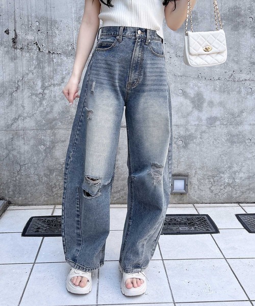INGNI ジーンズ デニム デニムパンツ 「WEB限定」クラッシュ