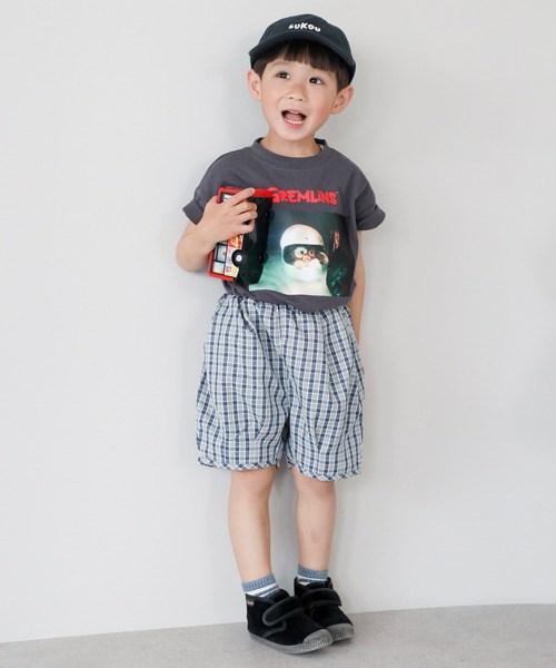 ハーフパンツ パンツ 短パン 「3-10才対応」「Better Together」チェック柄ハーフパンツ キッズ 子供服 男の子 女の子 | BONJOUR SAGAN enfant | 02