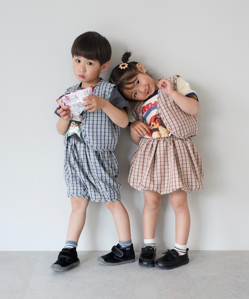 ハーフパンツ パンツ 短パン 「3-10才対応」「Better Together」チェック柄ハーフパンツ キッズ 子供服 男の子 女の子 | BONJOUR SAGAN enfant | 13