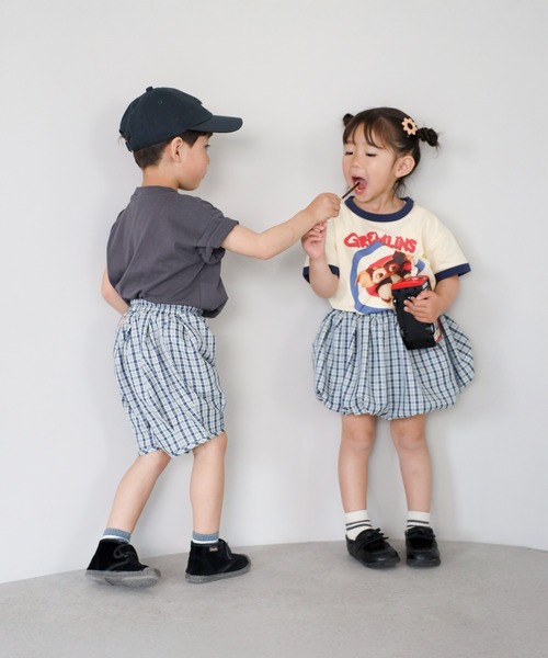 ハーフパンツ パンツ 短パン 「3-10才対応」「Better Together」チェック柄ハーフパンツ キッズ 子供服 男の子 女の子 | BONJOUR SAGAN enfant | 12