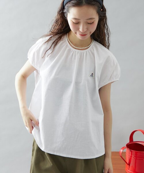 ブラウス シャツ 「GEVACO」リネンフレンチスリーブプルオーバー レディース GEVACO ブラウス シャツ 「GEVACO」リネンフレンチスリーブプル
