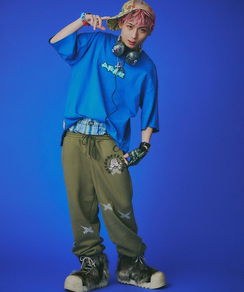 パンツ 2000s GALFY aging sweat pants GALFY（ガルフィー） GALFY CLUB スウェットパンツ 153067 BLACK PINK