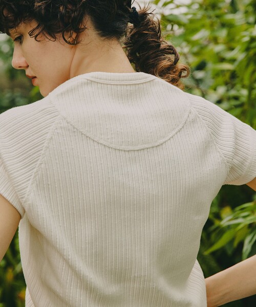 Freada シャツ　ホワイト　フリーダ セール】Freada/フリーダ クロスステッチフットボールTシャツ（T