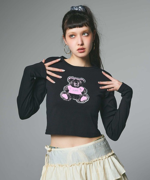 tシャツ STUFFED BEAR L/S BABY TEE レディース