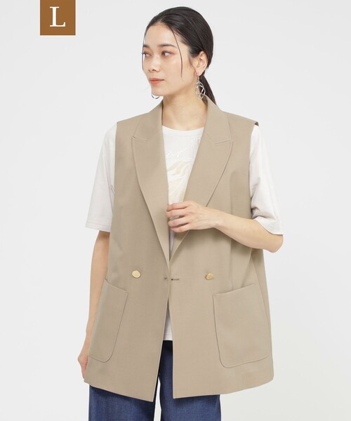 ベスト ジレ 「L」「SANYO Style EDITION掲載」「接触冷感」「防しわ」「ウォッシャブル」ドライポプリンテーラージレ レディース