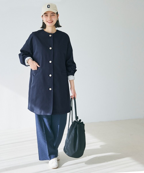 「coca（coca）」 ノーカラーコート L ベージュ レディース
